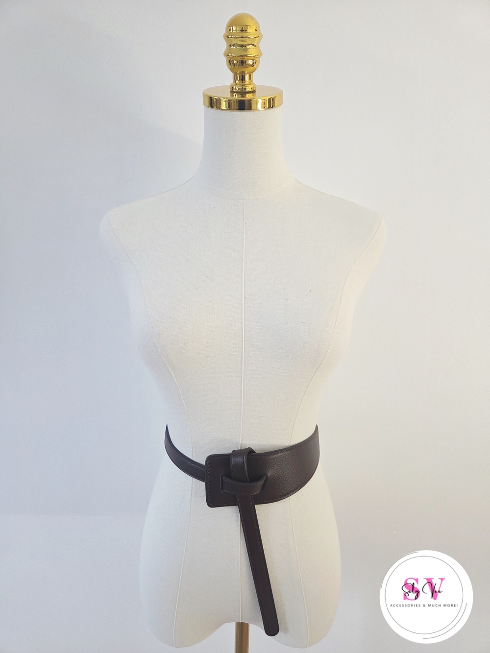 Dark Brown waist belt with knot detail